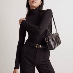 Madewell BNWT Black Turtleneck Thong Bodysuit
